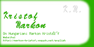 kristof markon business card